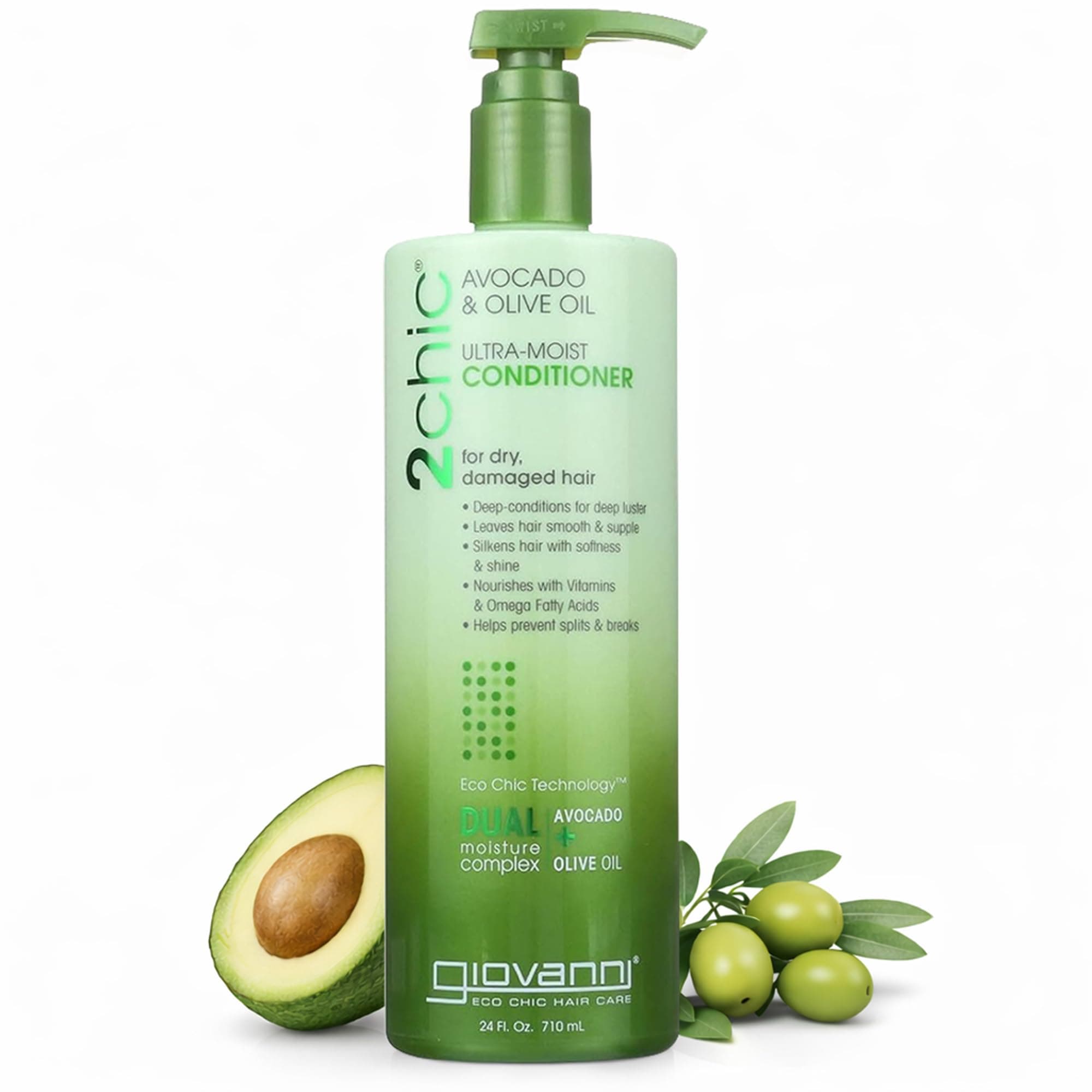 ECO CHIC 50:50 Balanced Hydrating Calming Conditioner - Leaves Hair pH Balanced, Ideal for Over-Processed, Environmentally Stressed Hair, No Parabens, Color Safe, Sulfate Free - 24 oz