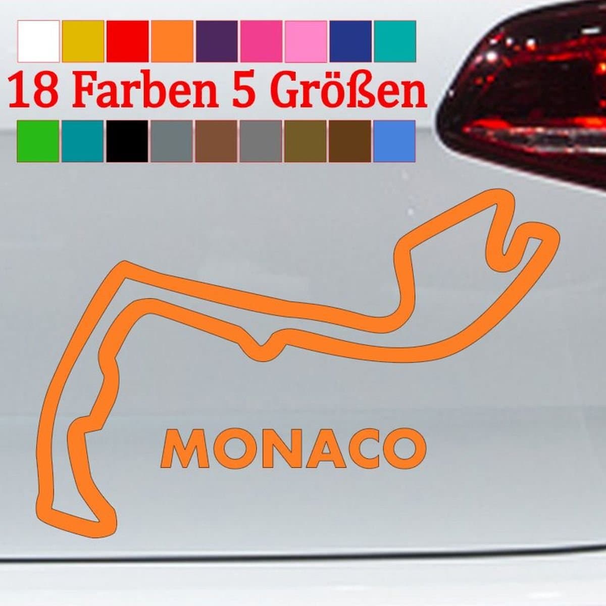 Generic Monaco Racing Track Layout Sticker Formula 1 Monte Carlo GTI 18 Colours 5 Sizes S-9x6cm 34 - Orange