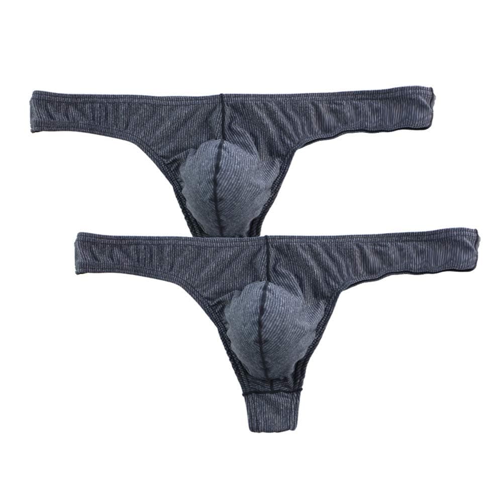 Mens Striped Thong Microfiber Stretch Underwear Pack