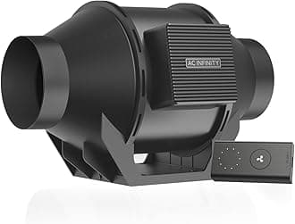 CLOUDLINE A4, Quiet 100mm Inline Duct Fan with Speed Controller, EC Motor - Ventilation Exhaust Fan for Heating Cooling Booster, Grow Tents, Hydroponics, 4-Inch