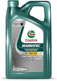 Castrol MAGNATEC 5W-30 - Engine Oil (5L Pack) - Full Synthetic, BS6 Ready, API SQ, ACEA C2, Dualock Technology for Petrol/CNG, Hybrid and Diesel Cars