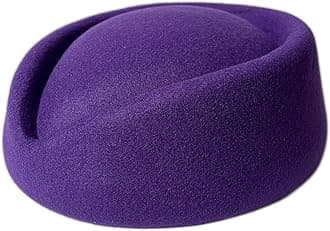 YING LAN Wool Cap Stewardess Pillbox Hat Teardrop Fascinator Base Sweet Design