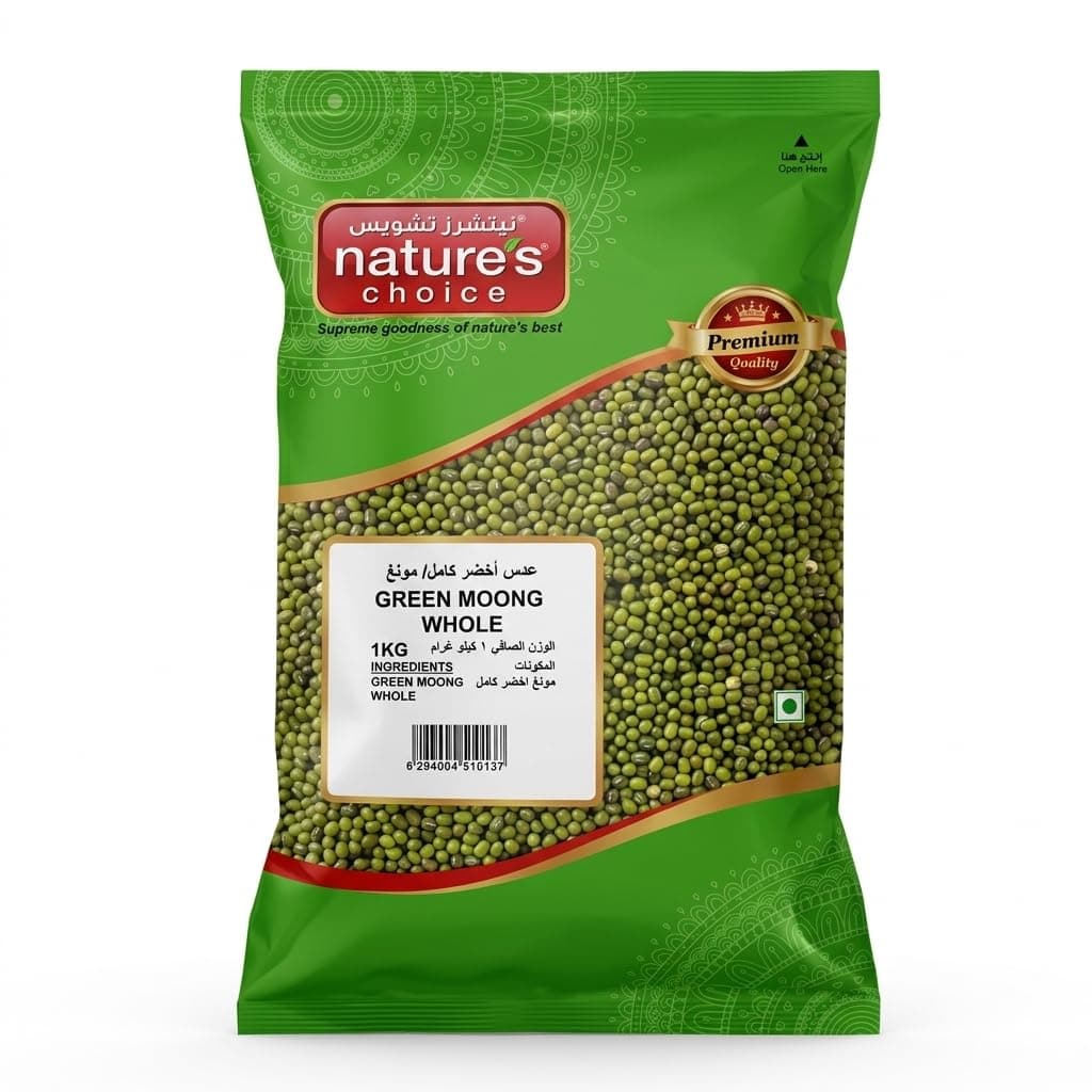 Natures Choice Green Moong Whole, 1 Kg