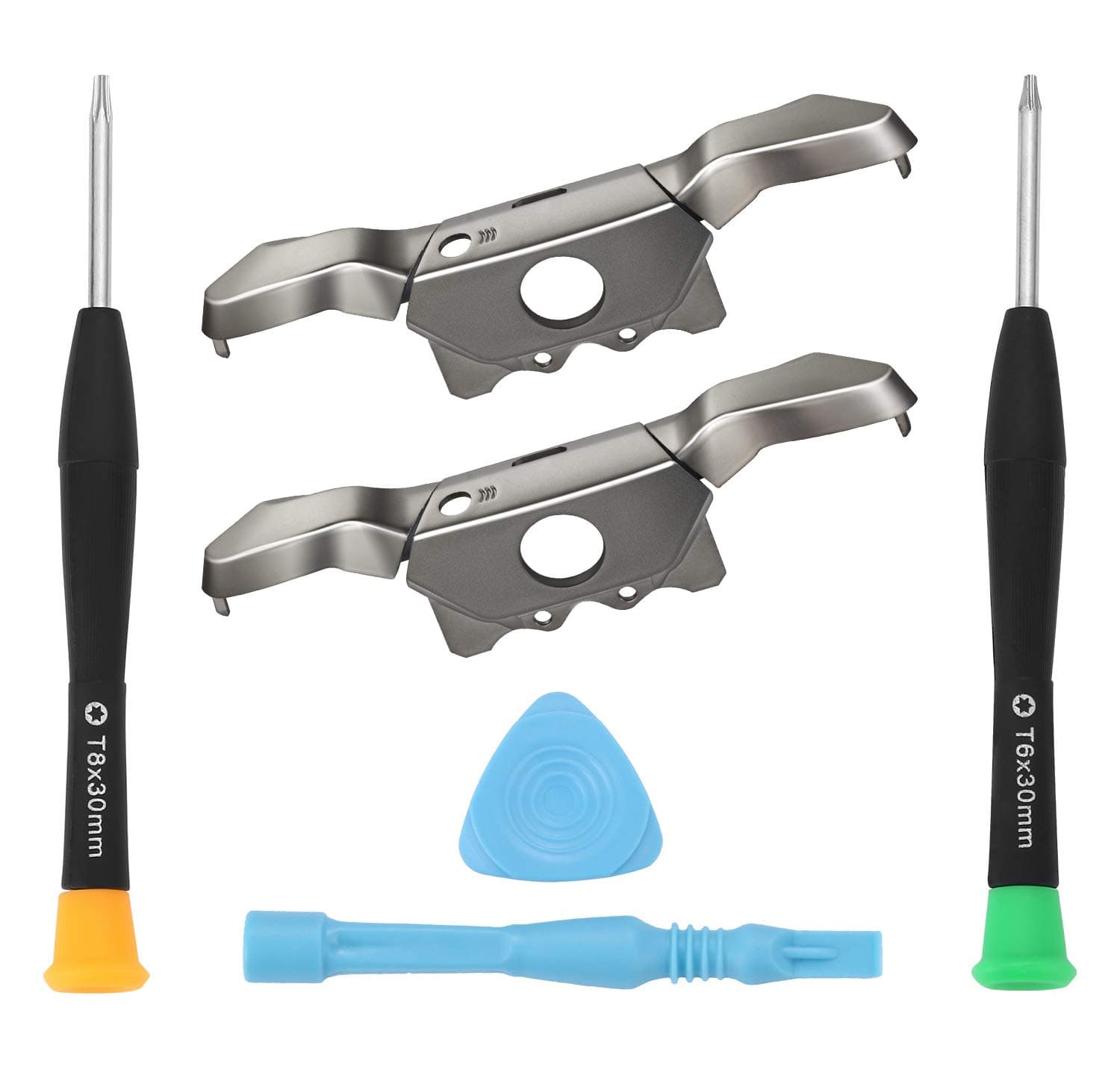 2 Pack Upgraded Bumpers Replacement LB RB Button Triggers Parts - Ultra Durable Version + T6 T8 Screwdriver Repair Kit Compatible with Xbox One Elite Controller