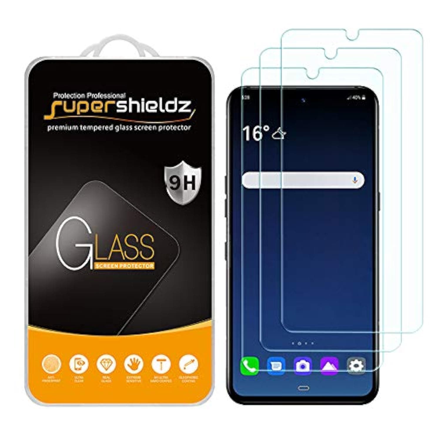 Supershieldz (3 Pack) Designed for LG V60 ThinQ/LG V60 ThinQ 5G / LG V60 ThinQ 5G UW Tempered Glass Screen Protector, (Not Work for The Dual Screen) Anti Scratch, Bubble Free