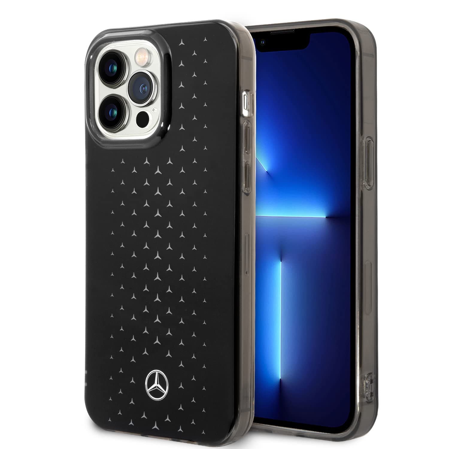 CG MOBILEMercedes-Benz Double Layer PC/TPU Case With Large Star Pattern, Compatible w/iPhone 14 Pro (6.1"), Protective Cover, Shockproof, Wireless Charger Compatibility (Silver)