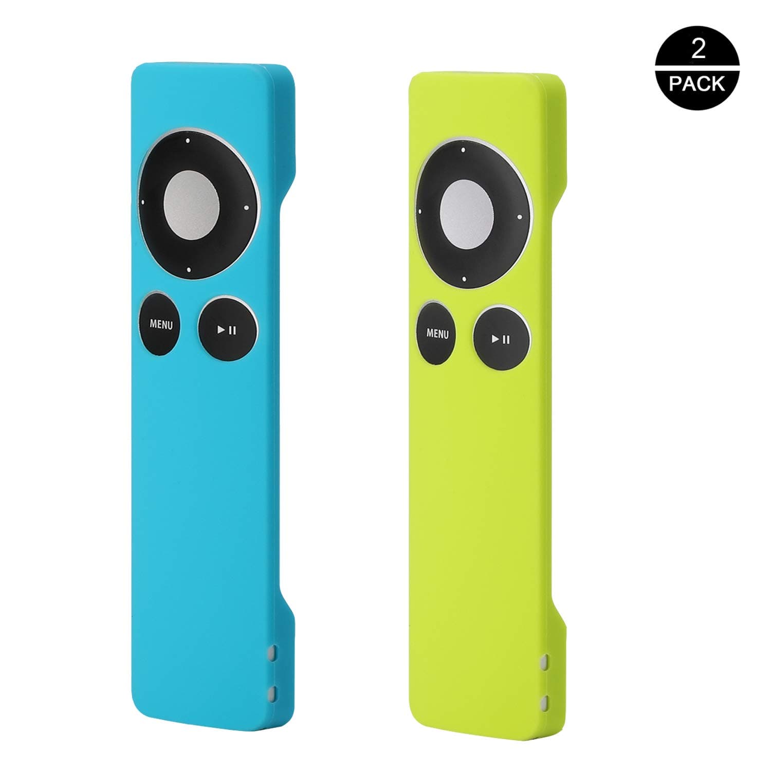 Rukoy Protective Case Cover for Apple TV 2nd 3rd Remote Controller[2-Pack:Blue+Green], Anti-Slip Shockproof Rubber Skin Silicone Case Sleeve For Apple TV 3rd 2nd Remote