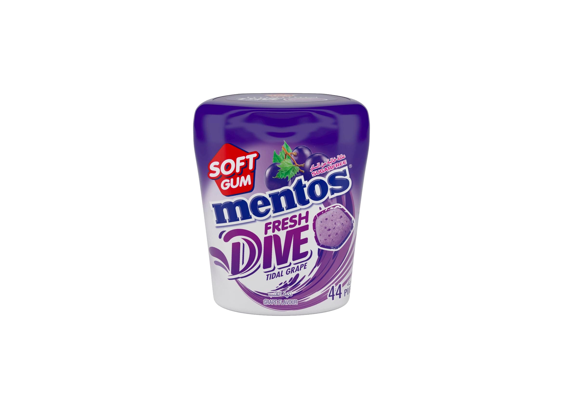 Mentos Fresh Dive Soft Gum - Grape Flavor - 44pcs