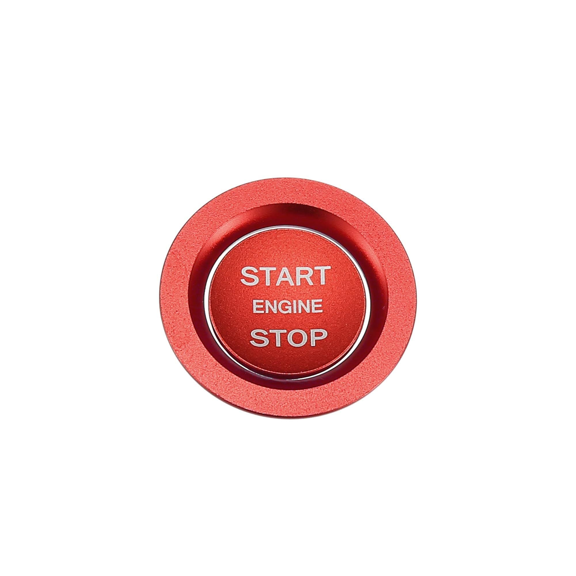X AUTOHAUX Engine Start Stop Button Cover Kit One Click Push Start Button Trim Sticker for Land Rover Discovery for Range Rover Sport Aluminum Alloy Red