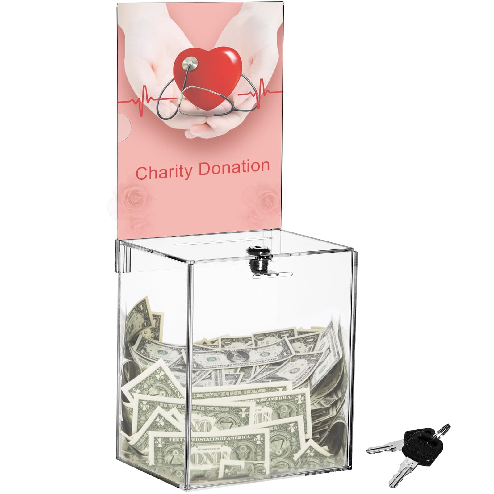 Tall Acrylic Donation Box