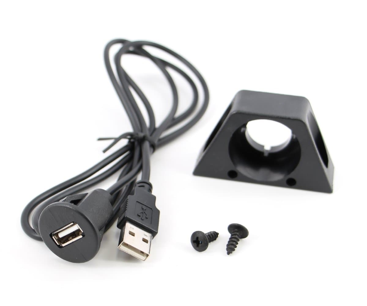 XtenziXtenzi USB Extension socket In Car Marine Dashboard Flush Mount Lead Cable Mounting Panel, charge and sync, 1 Meter