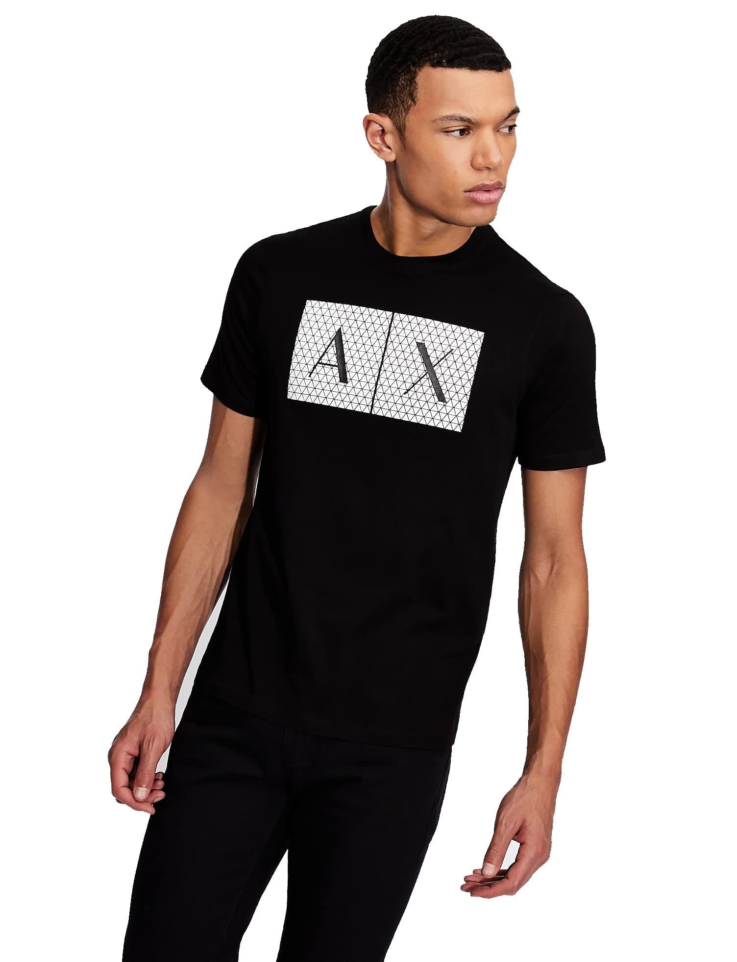 Men's Rectangular Box Armani Exchange Logo T-Shirt (Pack of 1)