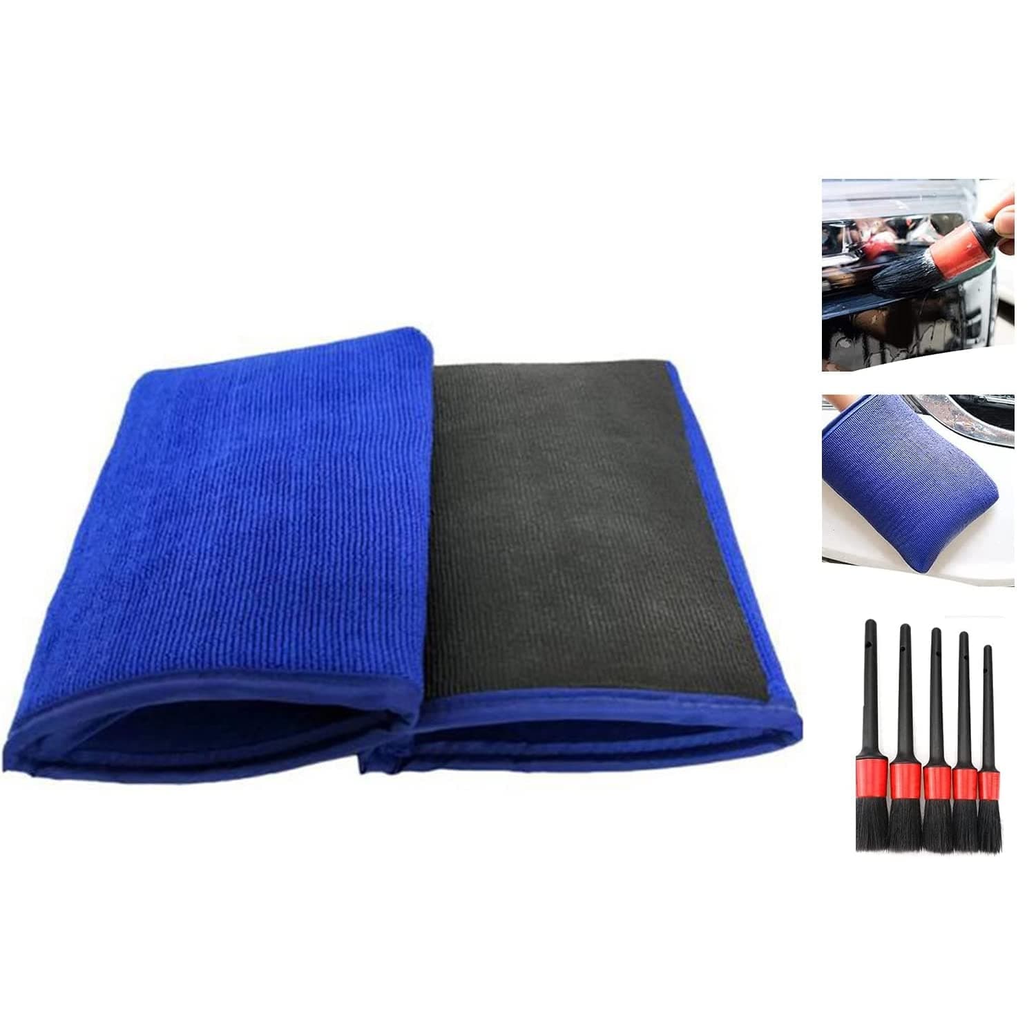 Friendship7 Pack Clay Mitt Auto Detailing Clay Bar Mitt Include 5 Pcs Car Detailing Brushes