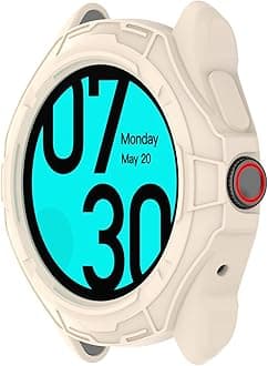 BabyValley Compatible with Ticwatch Pro 5 Smartwatch Case Protective, Silicone Shell Case Cover Replacement Shock-Proof for Ticwatch Pro 5 Accessories (Apricot)