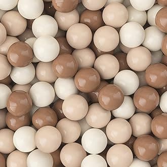 GOGOSO Ball Pit Balls for Toddlers Phthalate-Free BPA-Free Non-Toxic Crush Proof Soft Plastic Play Balls Baby Kids Shape Tent Pool Playhouse Playpen Party Decor,Coffee Brown Beige,100PCS
