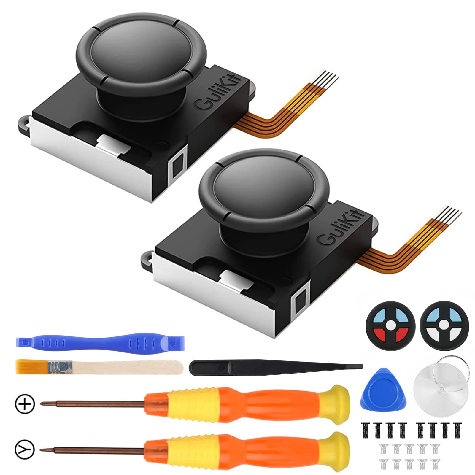 Gulikit Hall Effect Sense Joystick Replacement for JoyCon (No Drift), Left/Right Joystick Thumb Sticks Repair Kit Accessories for Switch/Switch OLED/Switch Lite (NO Tools)