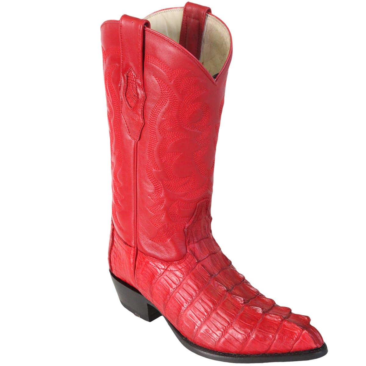 Original Red Caiman (Gator) Tail LeatherJ-Toe Boot