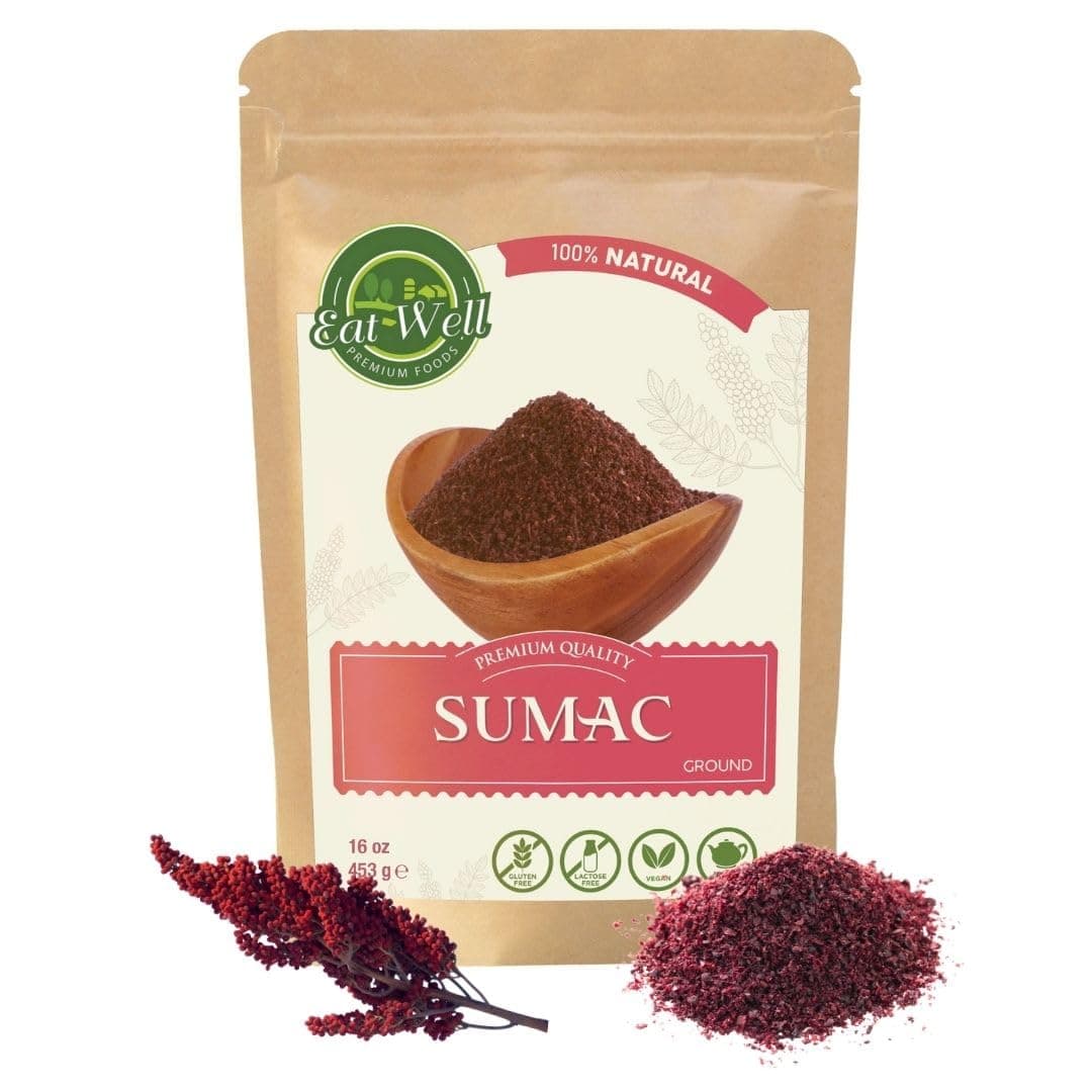 Sumac Spice Powder 16 oz Bulk Extra Large Size Ground Sumac Berries in Resealable Pack, 100% Natural Traditional Middle Eastern Spices, Sumac Seasoning Pure Gourmet Ingredients for Cooking