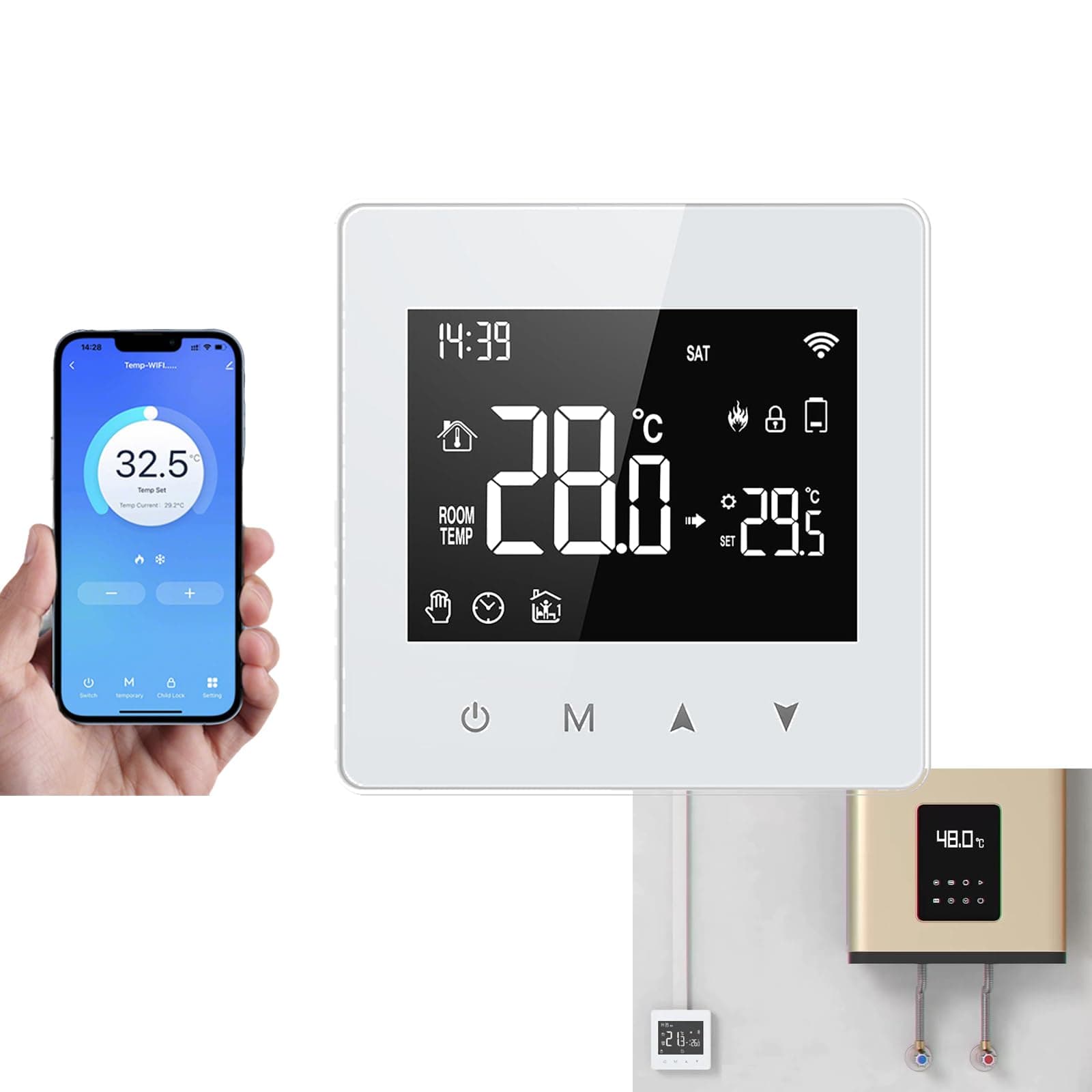 Wifi Smart Thermostat for Gas Boiler Heating, Programmable Temperature Controller Tuya/Smart Life Remote Control, Save Energy and Costs