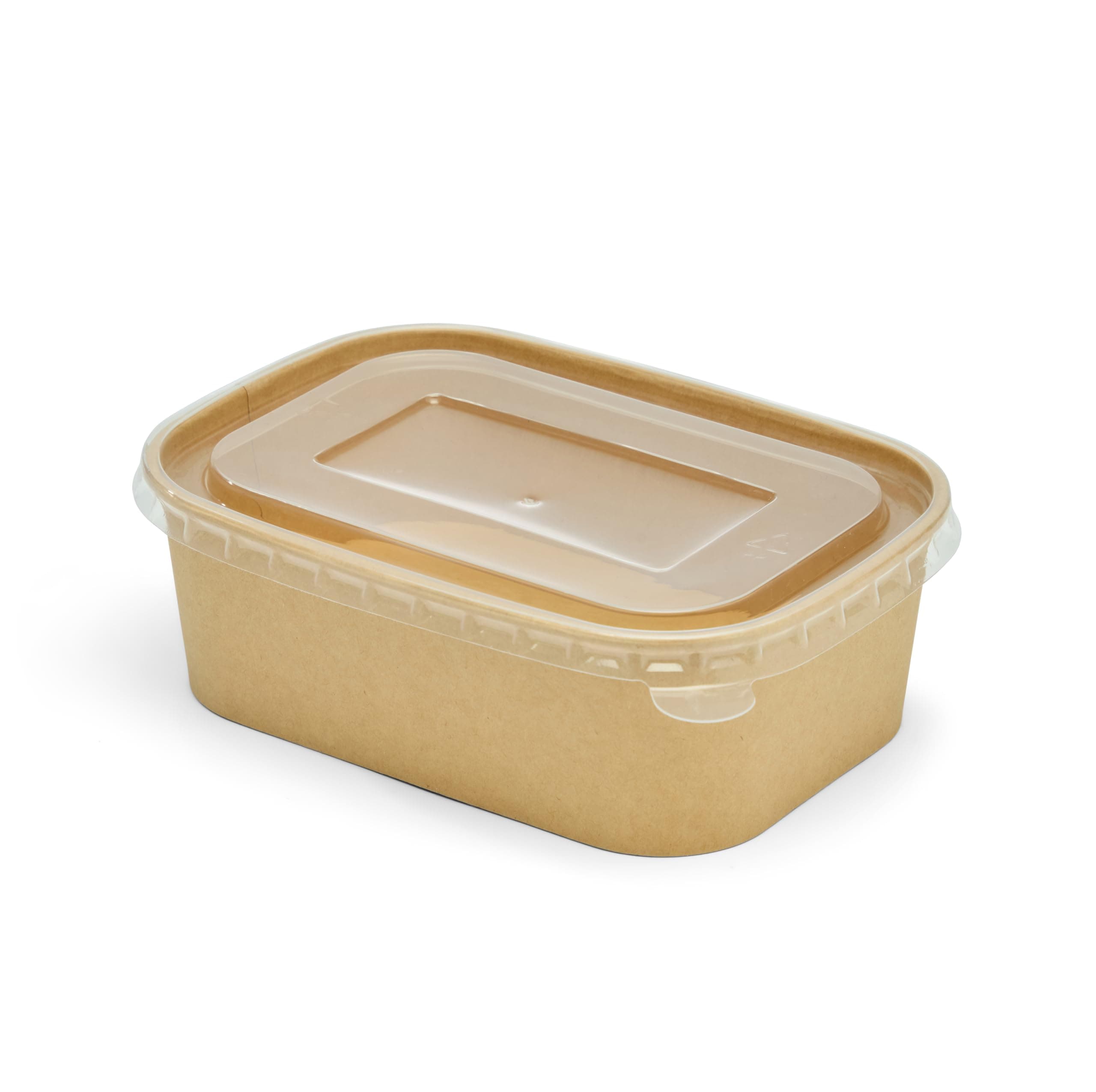 750ml Kraft Rectangular Food Prep Containers with Lids - Take Away, Hot Food, Meal Prep, Kraft food prep containers with lids for Restaurants, Cafés, Homes, Eco-Friendly Packaging