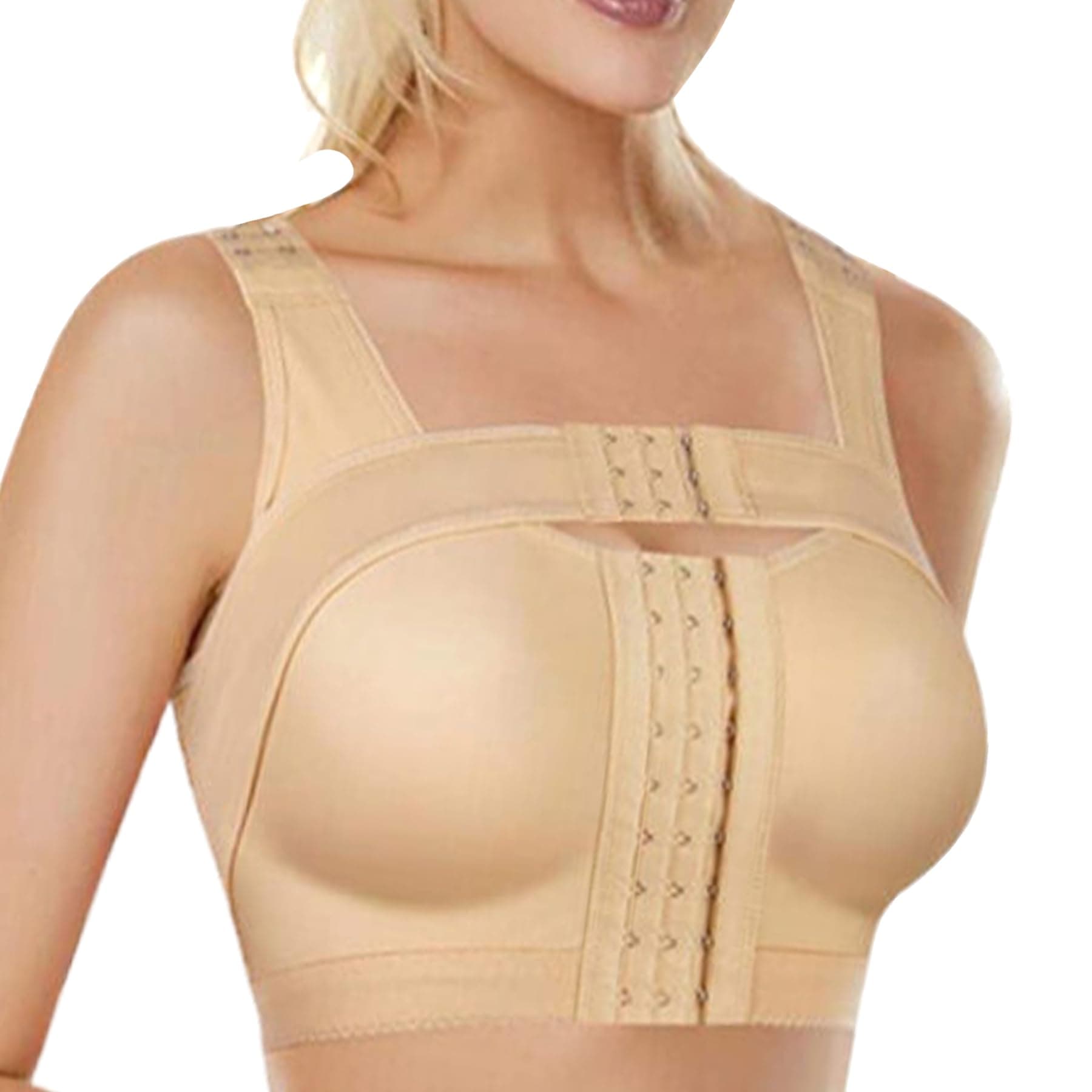 Front Closure Mastectomy Post Surgery Bra With Compress Band, Front Hook Shapewear Surgical Bra Without Pads