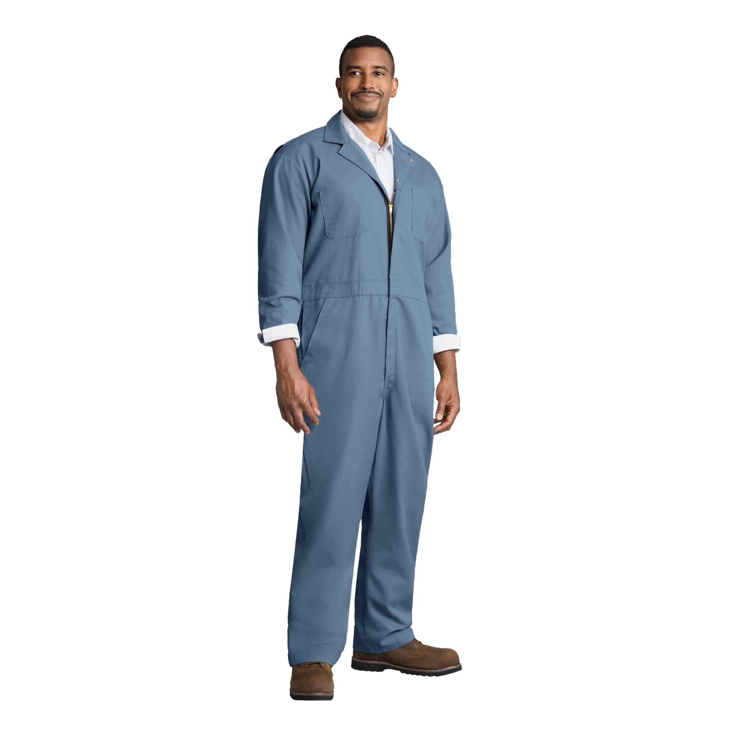 Red Kap Twill Action Back Coverall with Chest Pockets - Mechanic Coveralls with Oversized Fit, Concealed Zippers