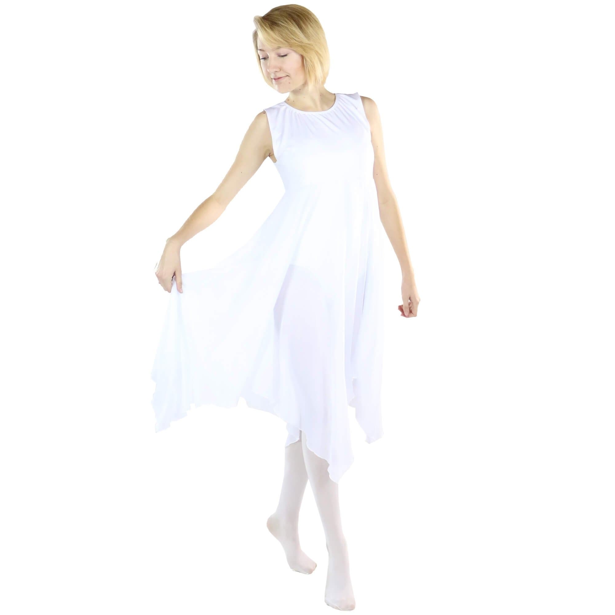 Danzcue(Small / Medium, White) - Womens Worship Praise Dance Pullover Vest