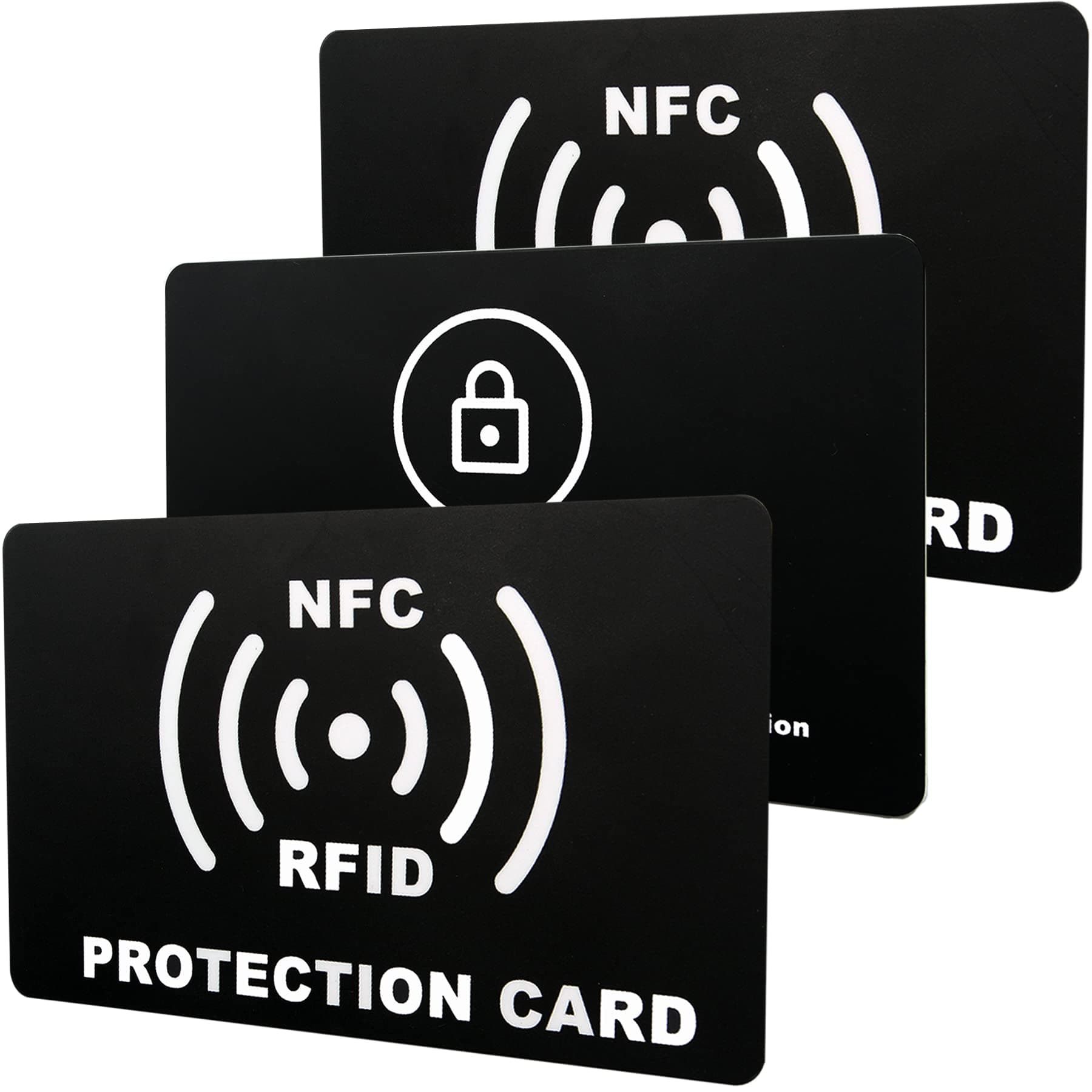 3 Pieces RFID Blocking Card Holder, Credit Card Protector, NFC Blocker for Contactless Cards - Black, 5.5*8.5cm