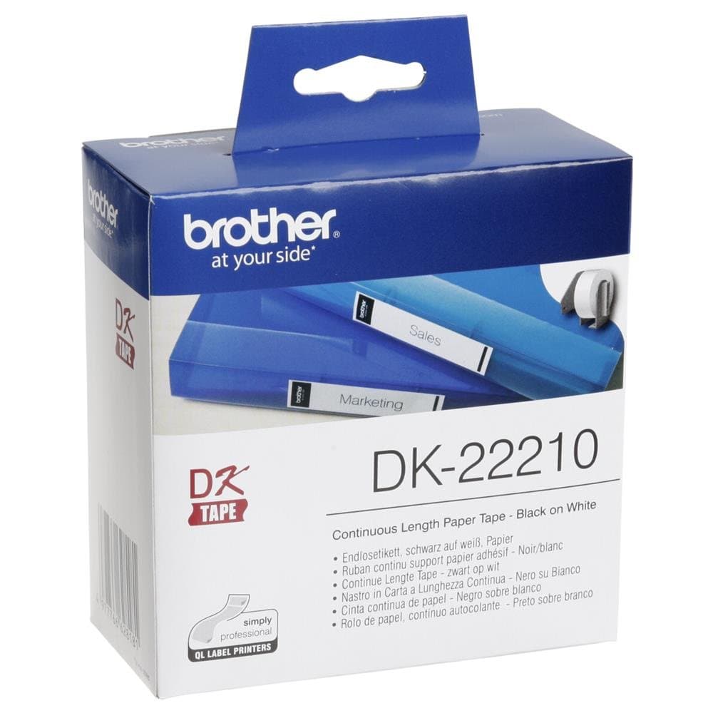 Brother DK-22210 - Black on white - Roll (2.9 cm x 30.5 m) labels - for Brother QL-1050, 1060, 500, 550, 560, 570, 580, 600, 650, 700, 710, 720, 820