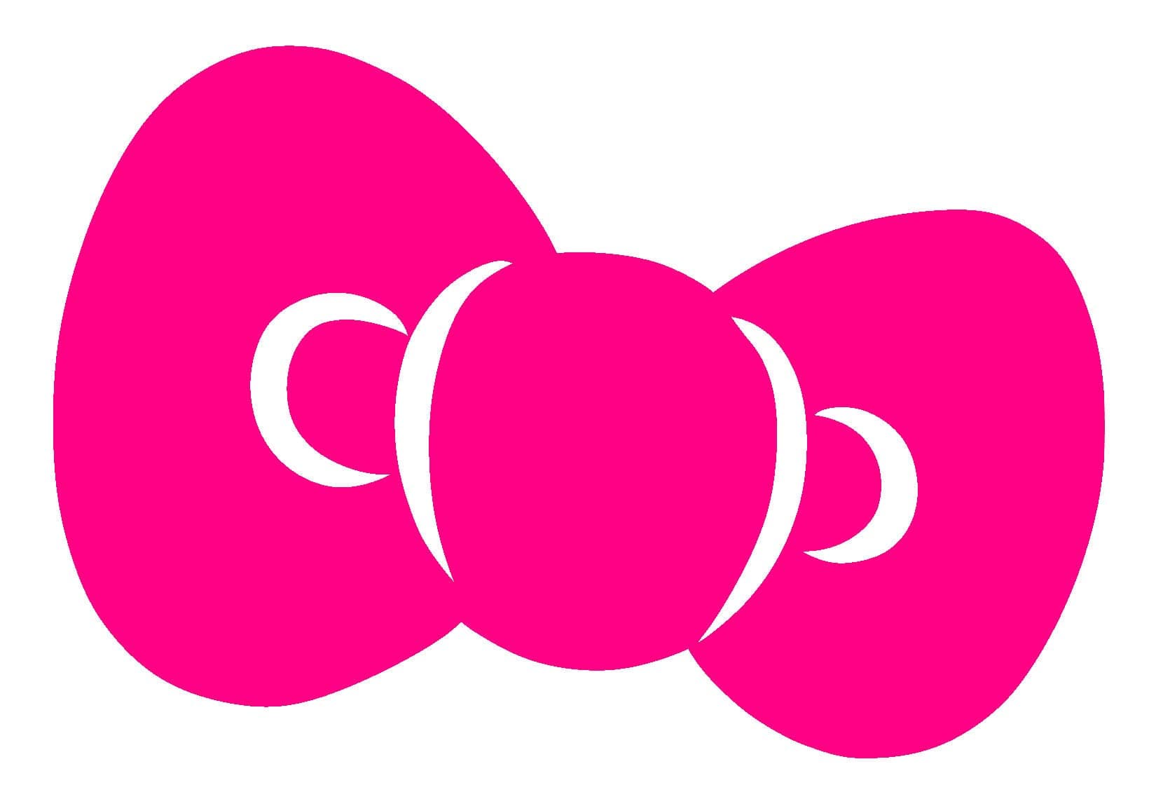 Hello Kitty Bow Car Decal/Sticker - Hot Pink