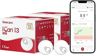 iCan Continuous Glucose Monitoring System, Equipped with iCan CGM APP, Output Every 3 Minutes, Less Finger Pricks, 15-Day Wear-life, for Diabetes Management, Pack × 2