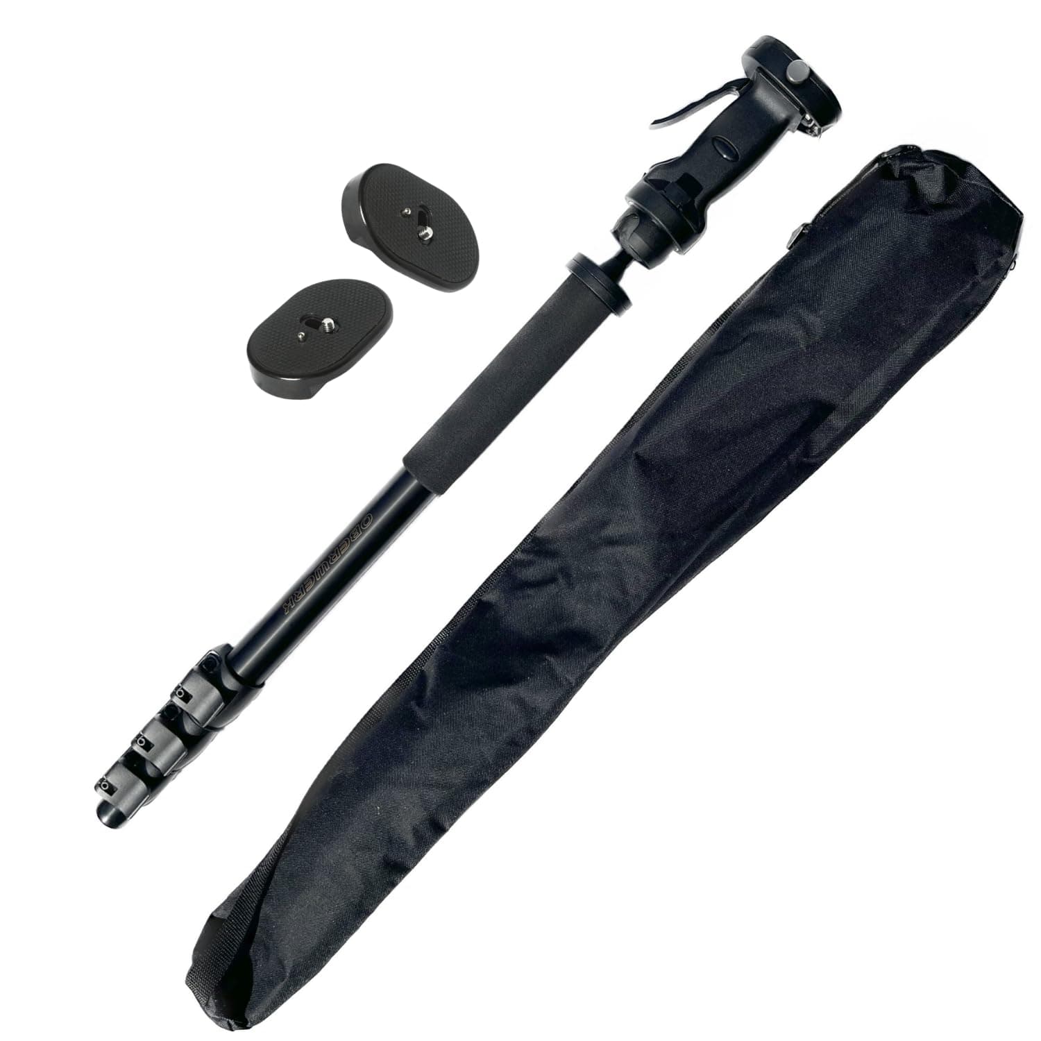 2000 Series Monopod - Binocular & Camera Monopod Stand with Grip-Action Ball Head & 2 Versatile Quick-Release Plates | Lightweight, Portable, Foldable Monopod | Extends from 34" to 78"