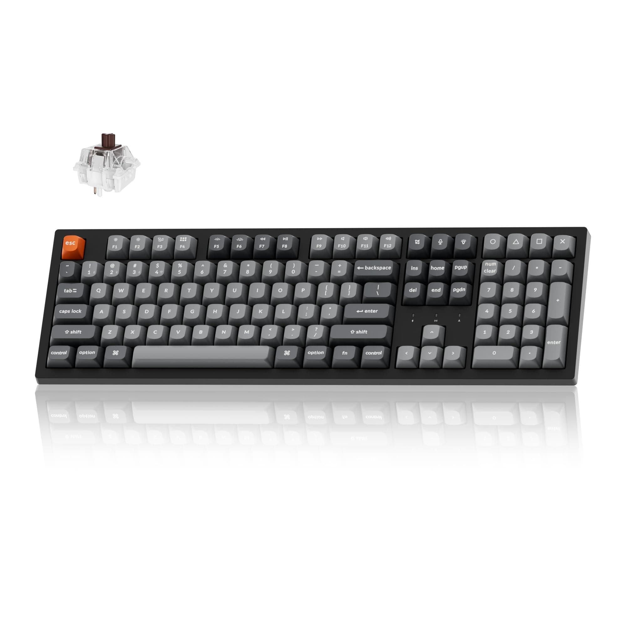 - K10 Max Wireless Custom Mechanical Keyboard, QMK 2.4 GHz Bluetooth Full-Size with Hot-swappable Keychron Super Brown Switch Compatible with Mac Windows Linux (RGB Backlit)