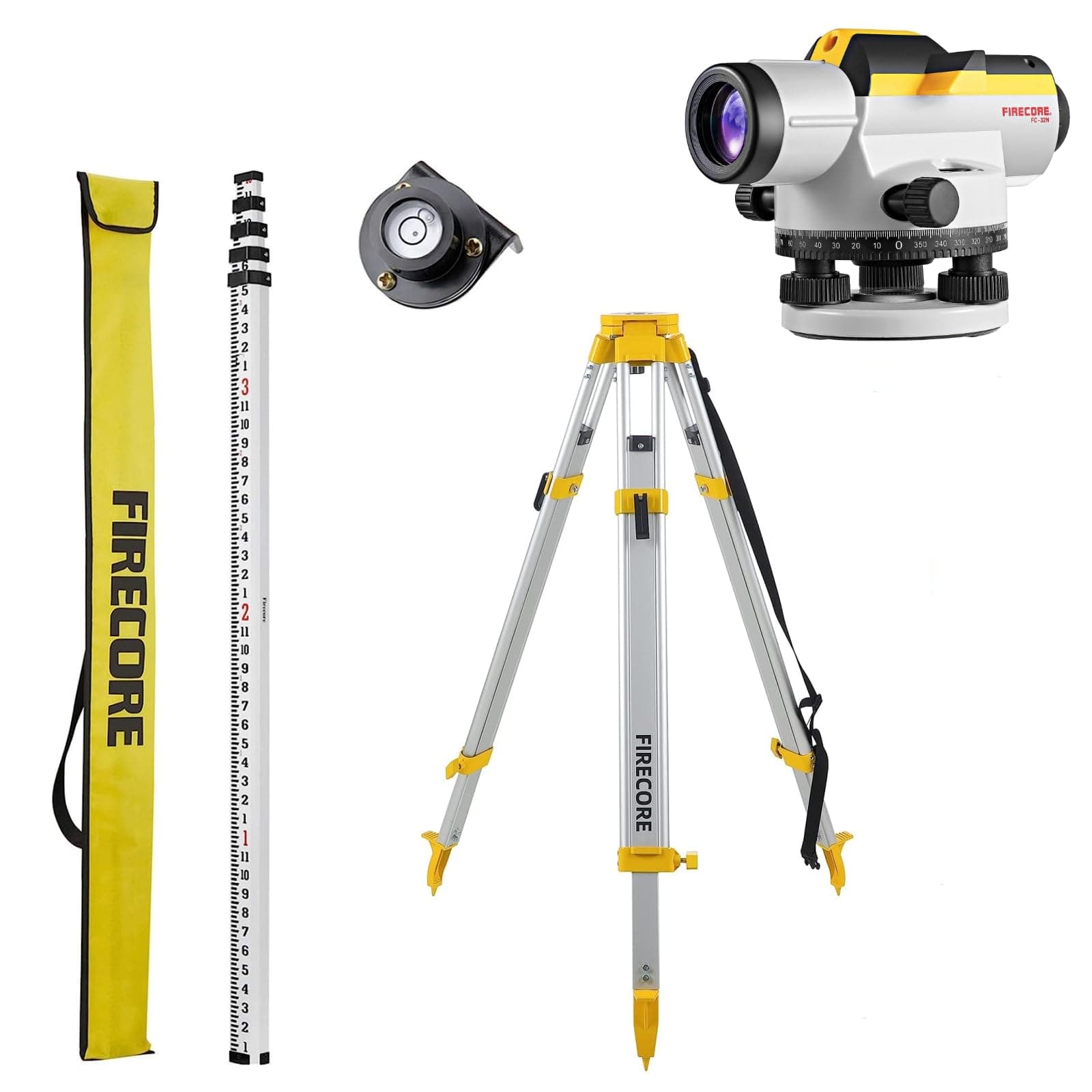 Self Leveling Optical Level Kit with 32x Magnification Lens, Tripod and Grade Rod
