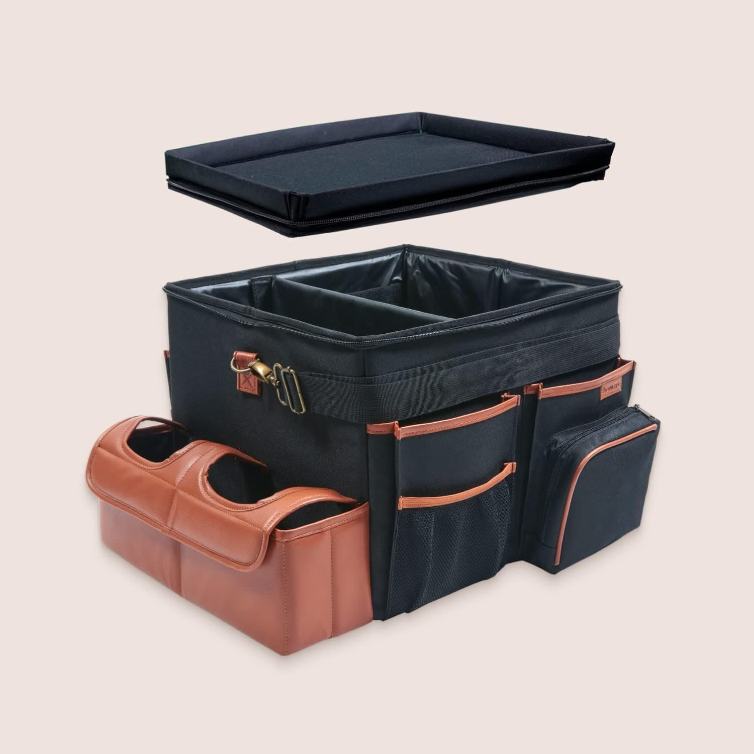 Premium Foldable Trunk Organizer for SUV | Car Trunk Storage Organizer | Car Trunk Organizer SUV | Car Box Organizer Trunk | SUV Cargo Organizer | SUV Organizer (Black, Brown, Tan)