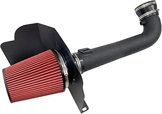 3.5 Inch Cold Air Intake Kit W/ + Heat Shield High Performance for Chevy Silverado 1500/GMC Sierra 1500 5.3L/6.2L 2014-2018;Fit for Cadillac Escalade 6.2L 2015-2020 (Black & Red)