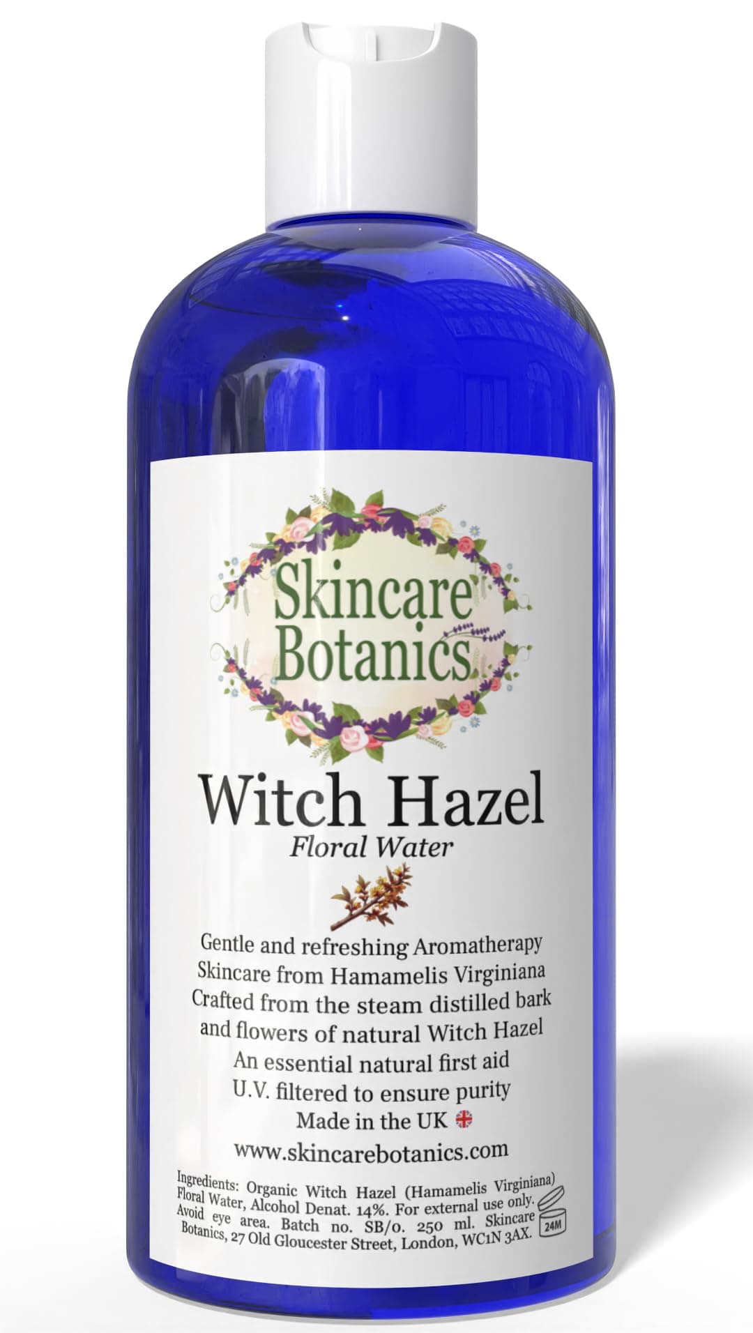 Witch Hazel | Natural Distilled Witch Hazel | Clarifies & Tones | Versatile First Aid & Skincare Tonic | 250ml