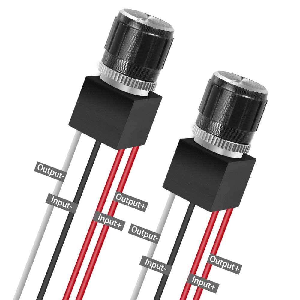 ALOVECO12 Volt DC Dimmer Switch for LED RV Lights Interior, 5-24 Volts LED Ceiling Dome Lights Dimmer and Switch for Camper, Recreational Vehicle, Halogen, Truck, Marine and Strip Lighting(2 Pack)