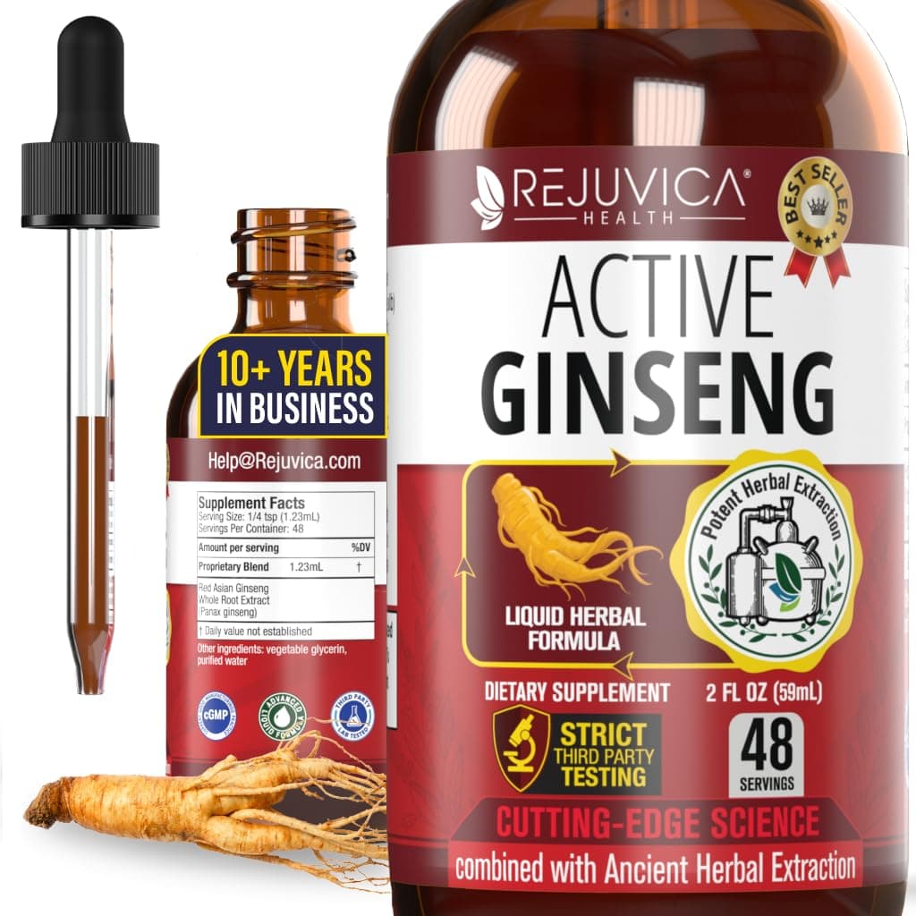 1: Active Ginseng - Real Red Ginseng | All-Natural Liquid Solution for 2X Absorption | Supports Healthy Energy, Vitality, Mood & More