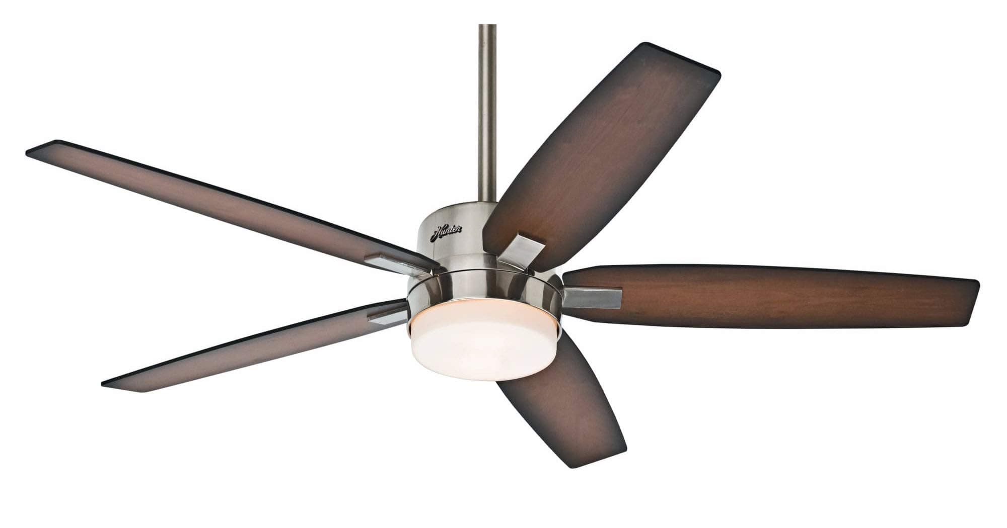 Hunter Windemere 54-in Brushed Nickel Indoor Downrod Mount Ceiling Fan with Light Kit and Remote