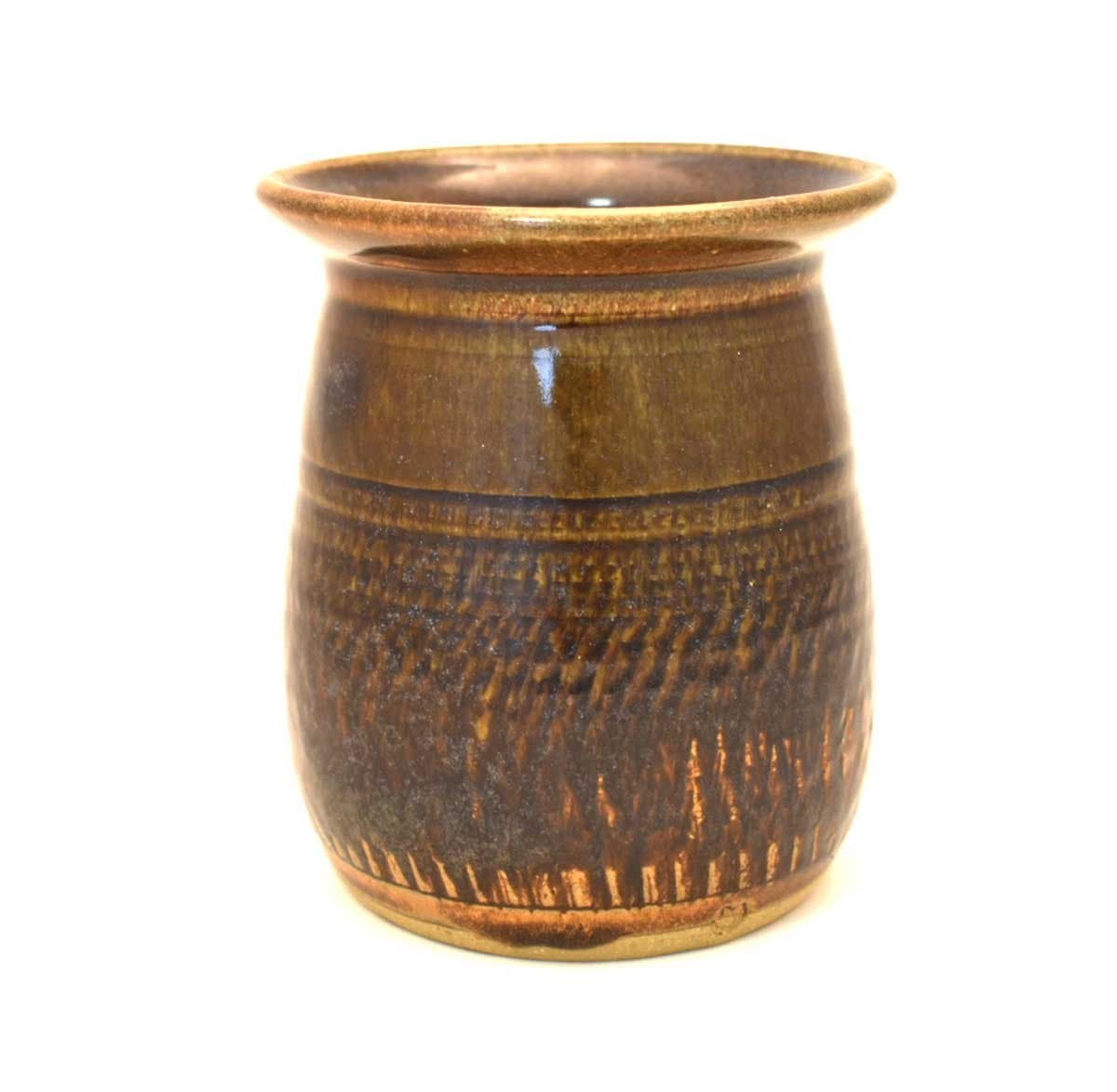 Crock - Stoneware Clay - Handthrown - Browns