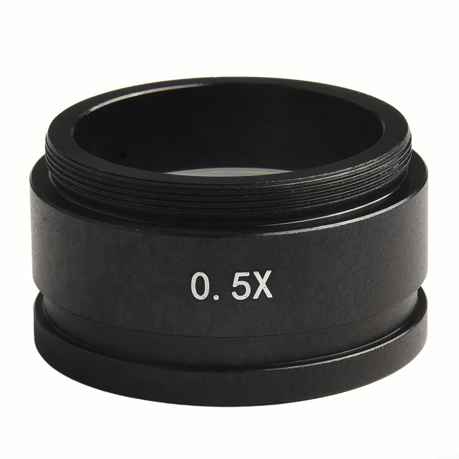 For Barlow Lens Stereo Microscope Auxiliary Objective Lens 0.3X 0.5X 0.7X 2.0X Magnification Mounting Thread 42mm C-Mount Aluminum Alloy Objective Lens for Industrial Mic(0.5X)
