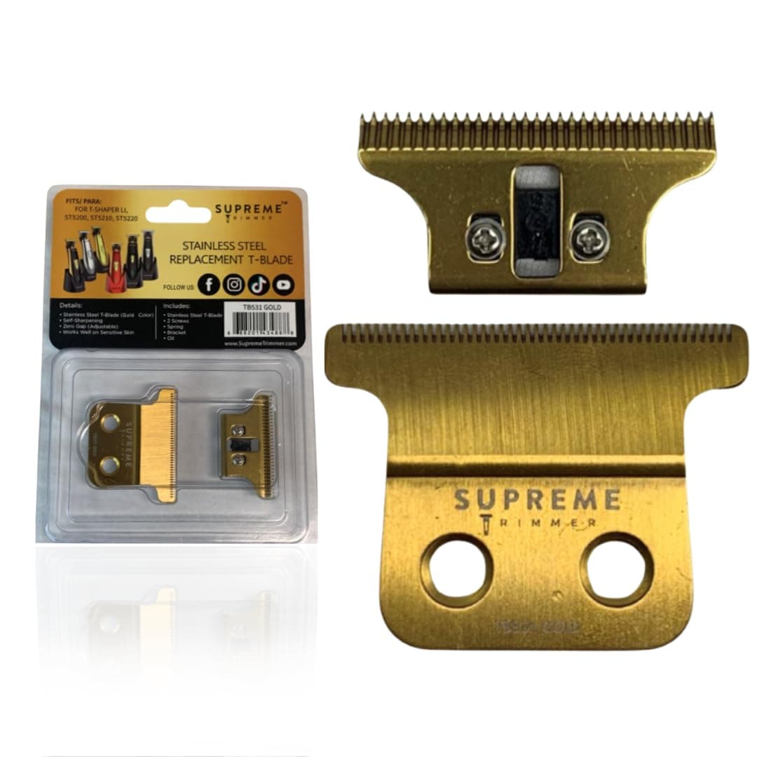 Supreme Trimmer Zero-Gap Adjustable Replacement Blade TB531 | for T-Shapers ST5200, ST5210, ST5220 | Gold