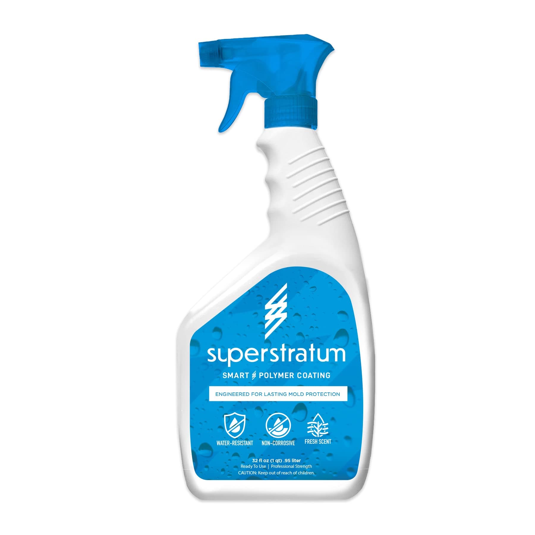 Superstratum Smart Polymer Coating | Long-Lasting Resistance from Mold and Mildew | 32oz | 10 Weeks in Shower | 2 years on siding | Wood, Stone, Fabric, Carpet, Concrete, Stucco