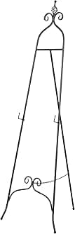 Deco 79 Metal Scroll Tall Adjustable Display Stand Floor 3 Tier Easel with Chain Support and Swirl Finial, 21" x 23" x 63", Black