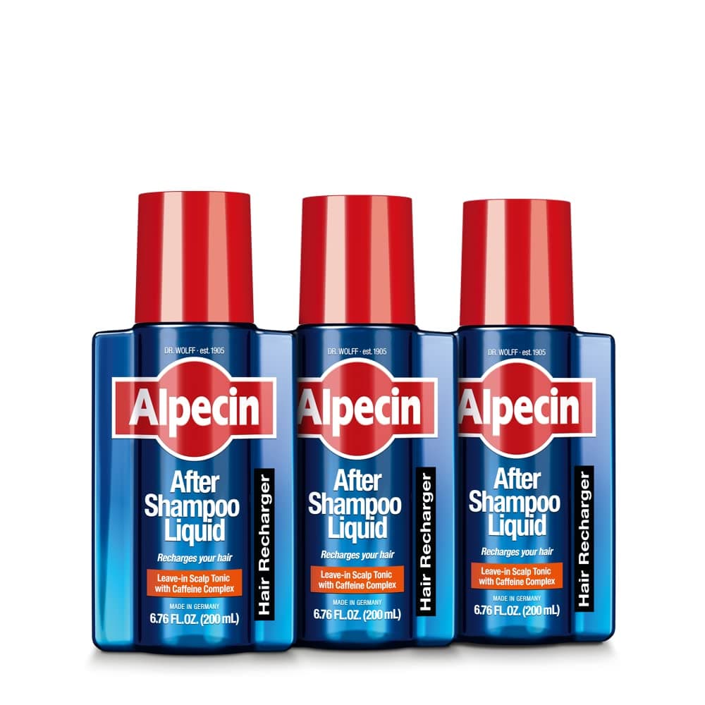 Alpecin After Shampoo Caffeine Liquid 6.76 fl oz (Pack of 3) I Topical Solution for Men's Thinning Hair I Promotes Natural Hair Growth I Sulfate Free with Concentrated Caffeine