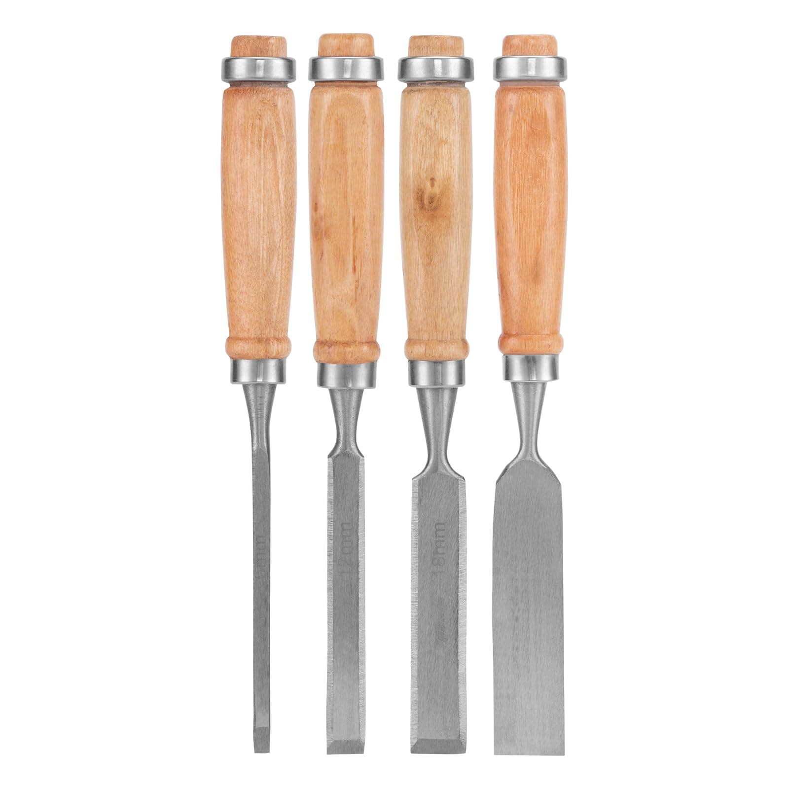 SPARTA Flat, Wood Handle Chisel Set, 6/12/18/24mm