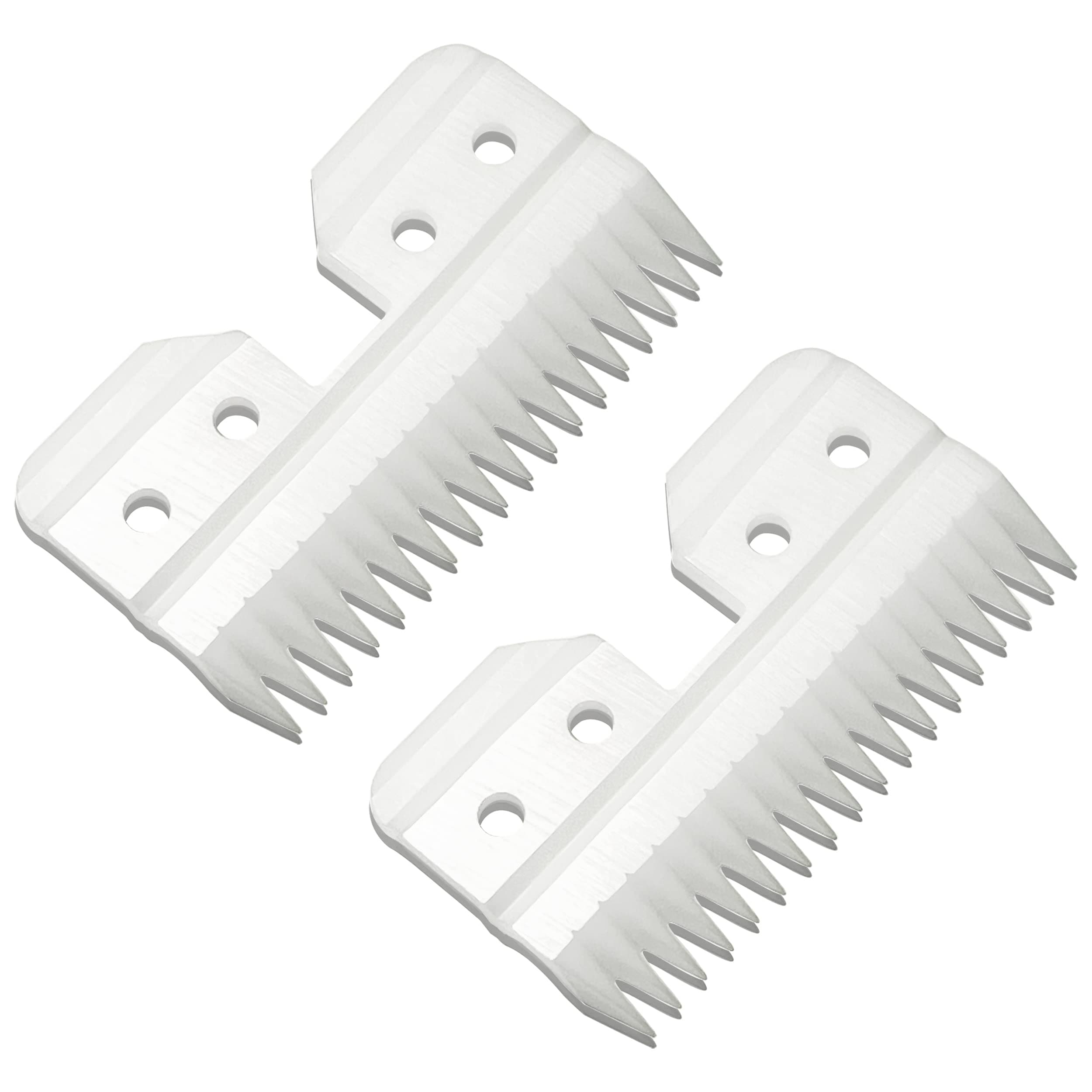 18 Teeth Ceramic Blade Compatible with Oster Fast Feed Clippers Replacement Blades for A5 Grooming Cutter Series, fit for Wahl KM Series, fit for Andis Blade Parts (3FC, 4FC, 5FC, 7FC, #9, #10), White