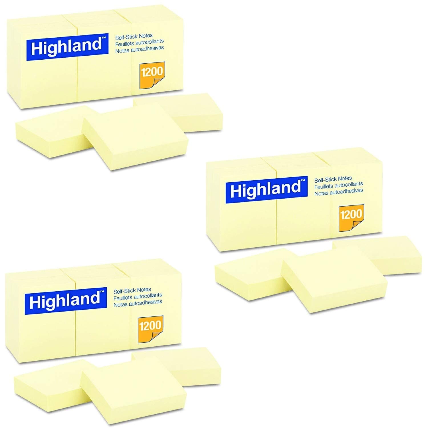 6539YW Self-Stick Notes, 1 1/2 x 2, Yellow, 100-Sheet (Pack of 36)