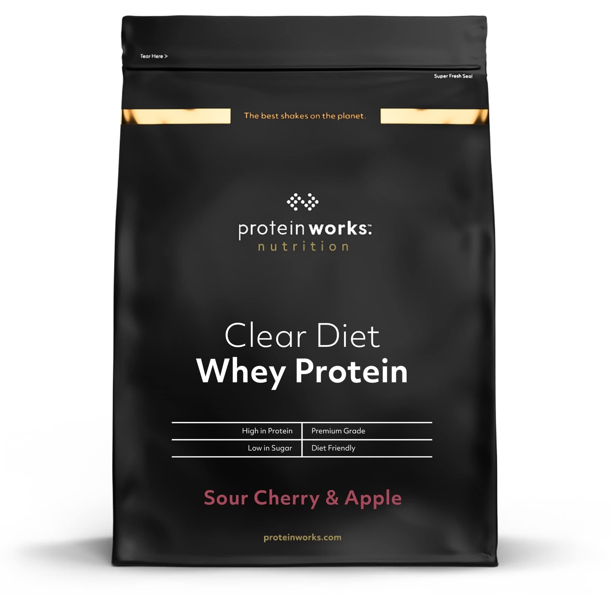 Protein Works - Clear Diet Whey Protein Isolate | Refreshing High Protein Shake | Zero Sugar & Fat | 82 Calories Per Shake | 20 Servings | Sour Cherry & Apple | 500g